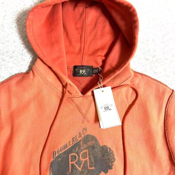 Polo Ralph Lauren Men's Double RL Ranch Logo Buffalo Fleece Hood - Picture 4 of 12